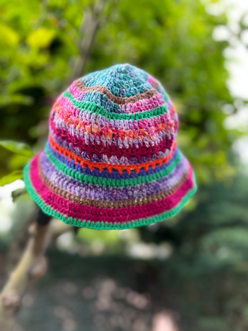 Colorful Knit bucket hat gift image 5