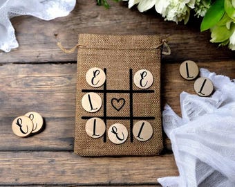 Tic Tac Toe | Custom Initials Game | Wedding Breakfast Games | Personalised Noughts And Crosses | Wedding Party Gift | Custom Table Games |