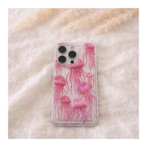 Jellyfish phone case, summer phone case, phone case for iPhone 7, 8, X, XS, XR, 11, 12, 13, 14, Ibiza style phone case, beach phone case image 1