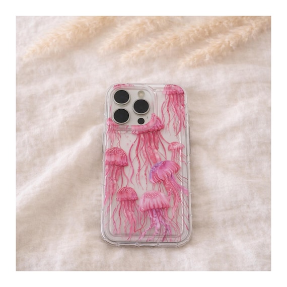Quallen Handyhülle, Handyhülle Sommer, Handyhülle für iPhone 7,8,X,XS,XR,11,12,13,14, Ibiza Style Handyhülle, Strand Handyhülle