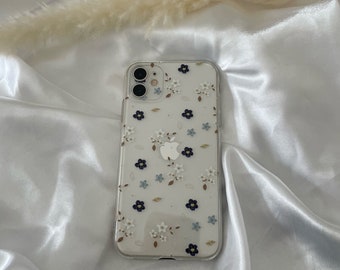 Florale Handyhülle, Handyhülle mit Blumen, Handyhülle für iPhone 7,8,X,XS,XR,11,12,13,14, Niedliche Handyhülle, Kawaii Handyhülle