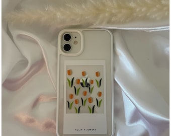 Tulpen Handyhülle, Handyhülle mit Blumen, Handyhülle für iPhone 7,8,X,XS,XR,11,12,13,14, Niedliche Handyhülle, Kawaii Handyhülle