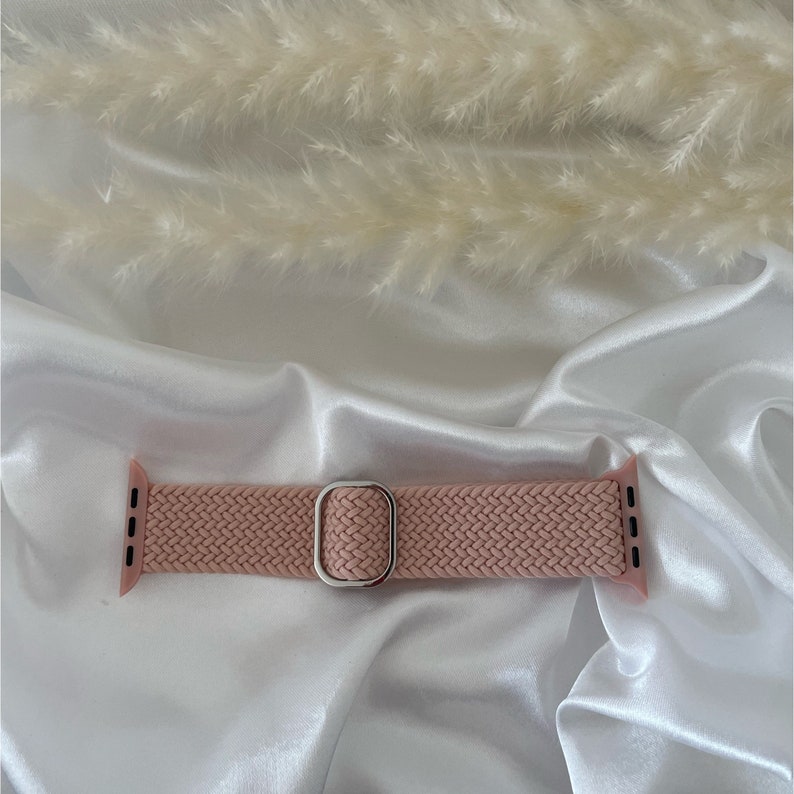 Geflochtenes Armband aus elastischem Nylon, Apple Watch Band für 38mm 40mm 41mm 42mm 44mm 45mm, Apple Watch Band Beige, Apple Watch Armband zdjęcie 1