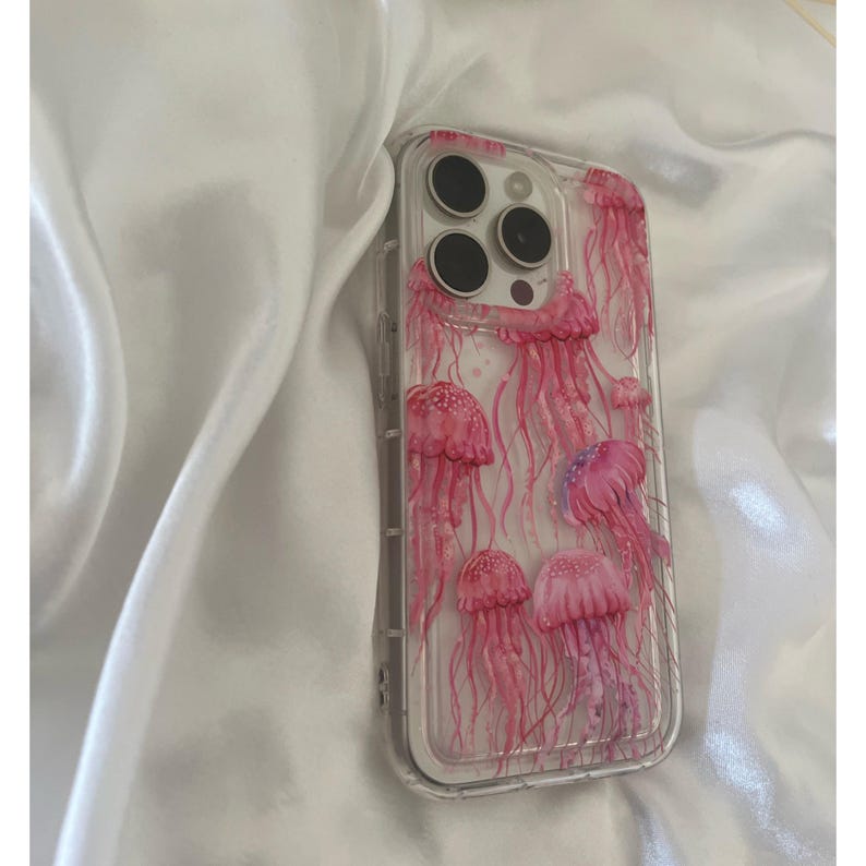 Jellyfish phone case, summer phone case, phone case for iPhone 7, 8, X, XS, XR, 11, 12, 13, 14, Ibiza style phone case, beach phone case image 5