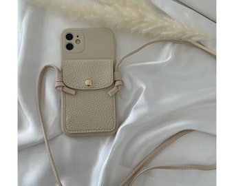 Handyhülle mit Umhängeband, Handyhülle zum Umhängen, iPhone Wallet Umhängetasche, Crossbody Handyhülle, Handytasche, Handyhülle für iPhone