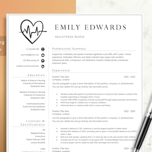 2023 Nurse Resume Template RN, for Ms Word, Pages | Medical Resume Template for Physicians, Nursing, Doctors, Medical Assistants, RN, CNA