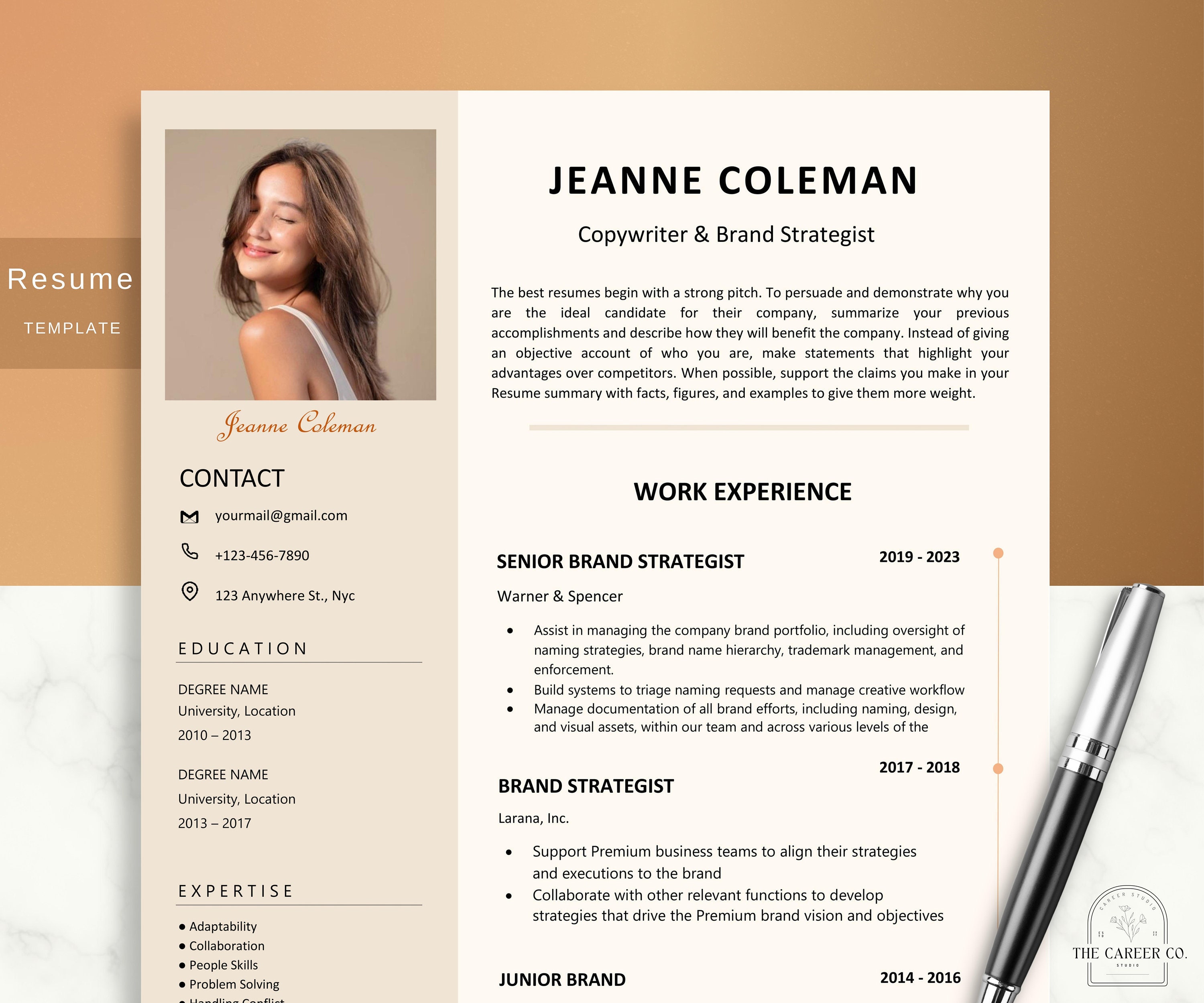 Modèle de CV, CV Word, pages, modèle de CV professionnel, cadre