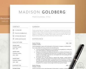 Cv Template Word, Resume, 2023, Apple Pages, Word, CV Creative Professional, CV Template, CV Template Modern, 1, 2, 3, Page, Resume Template