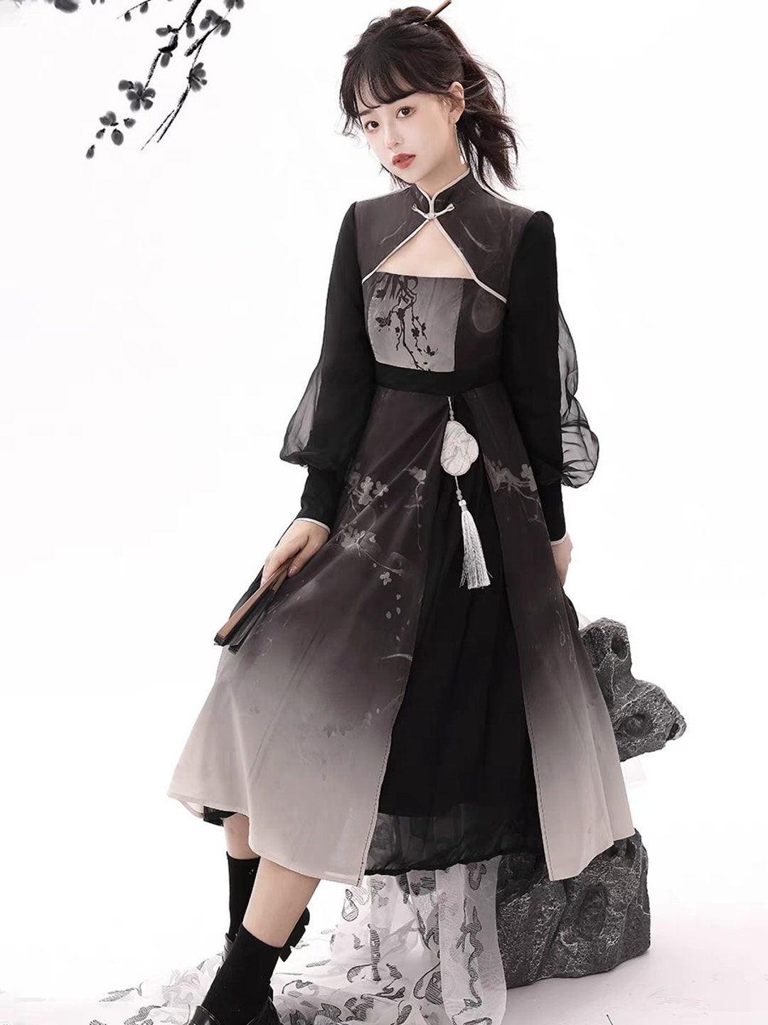 Modern Black Hanfu Dress by Yandan Hanfu Traditional Hanfu Dress - Etsy