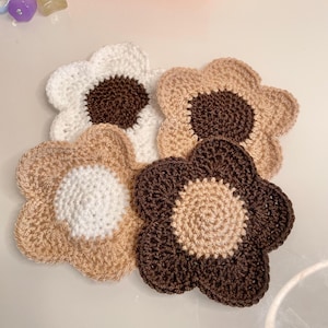 Crochet Flower Coaster, Crochet Gift for Her, Crochet Winter Decor, Crochet Coaster, Crochet Home Decor, Crochet Handmade Gift