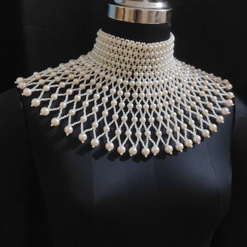Collier ras du cou classique fait main avec perles, bijoux de mariée épaule et corps pour femme, tenue de carnaval, déguisement de festival, cadeaux d'anniversaire