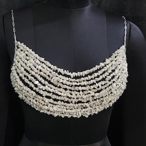 Beaded Bra Birthday Costume, White Bralette Body Chain for Music Festival, Burning Man Mermaid Core Top, Carnaval Party Spring Festival Bra