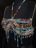 Luxury Gemstone Beaded Bralette Handmade Crystal & Semi-Precious Gemstone Body Jewelry Mermaid Top – Festival, Party Photoshoot Beach Wear