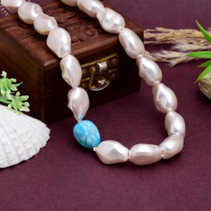 Extra Large Baroque Pearl Necklace | Flameball Fireball Choker | Old Money Style Jewelry | Coastal Cowgirl Gift