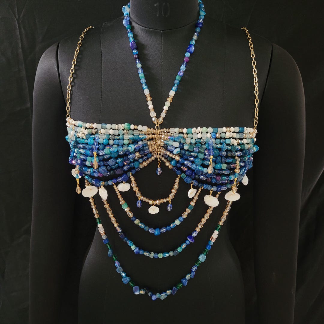 Natural Gemstone Beaded Bra Crystal & Semi-precious Gemstone Body ...