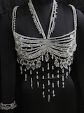 Handmade Crystal Body Chain, Bridal Body Jewelry, Body Chain Bra, Shoulder Necklaces Bra, Beaded bra top, Bikini Jewelry, Wedding Jewelry