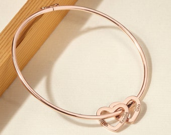 Mothers Day Bracelet: Personalized Mothers Bracelet, Custom Bracelets For Mom Silver, Gold, Rose Gold - Engraved Gift for Her Wife Mom