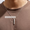 Custom Engraved Bar Necklace - Personalized Stainless Steel Jewelry for Men - Ideal Gift for Dad, Boyfriend -  Silver, Gold - Necklace Men product logo