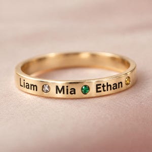 Personlig namnring, Elegant stapelbar födelsestensring