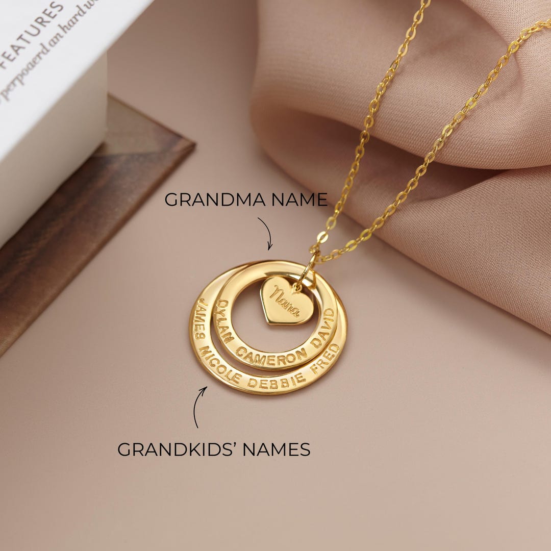 Collier grand-mère pendentif grand-mère avec noms de petits