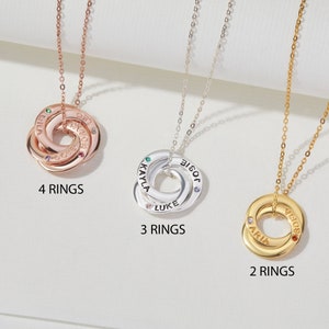 Joyería de piedra de nacimiento para mamá: collar de madres de 3 o 4 piedras, collar de piedra de nacimiento personalizado, collar de mamá grabado, regalo para madre