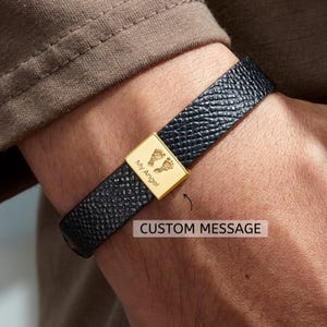 Pulsera de cuero grabada personalizada para papá: regalo perfecto para el Día del Padre de parte de la hija o la esposa: pulsera con nombre para hombre: regalo para papá primerizo