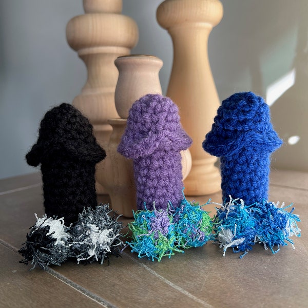 Crochet Penis Lip Balm Holder chapsdick, fuzzy balls, handmade by AmateurHookerCrochet