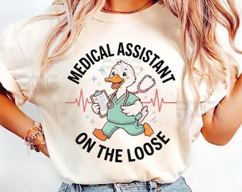 Medical Assistant On the Loose PNG: Funny Nurse Duck Graphic Healthcare Worker png Cute Hospital Cartoon (Digital Download)