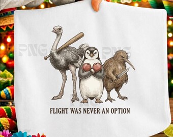Flight Was Never an Option PNG: Funny Angry Birds Animal Meme Graphic Dark Humor png Vintage Feather Illustration (Digital Download)