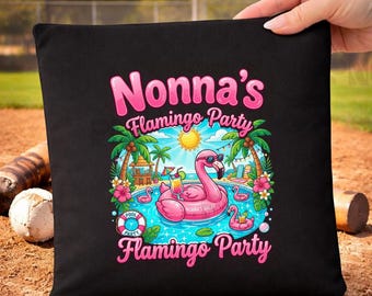 PNG de la fiesta de flamencos de la abuela: Fiesta en la piscina con flamencos rosas, imágenes prediseñadas tropicales de vacaciones de verano (descarga digital)