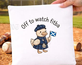 Off To Watch Fitba PNG: Divertido ganso escocés aficionado al fútbol png Diseño de celebración de humor deportivo de Escocia (descarga digital)