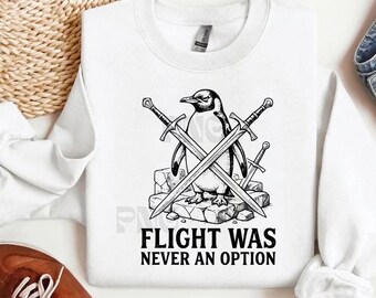 Flight Was Never An Option Png, Funny Penguin Knife Png, Dark Humor Png