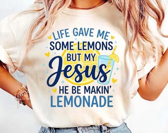 La vida me dio algunos limones PNG: Limonada de fe cristiana PNG Diseño inspirador (Descarga digital)