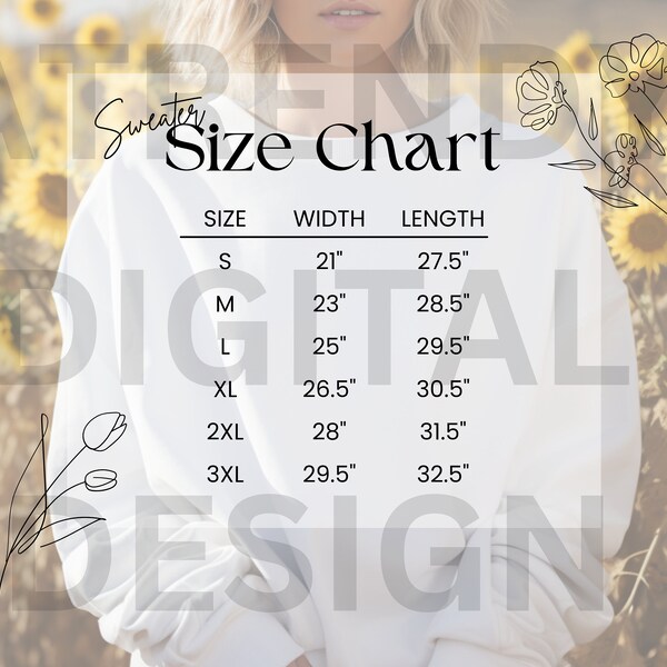 Comfort Colors Sweatshirt Sizing and Color Chart Etsy