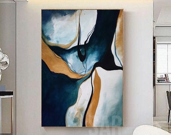 Handmade Abstract Acrylic Painting: Modern Canvas Wall Art