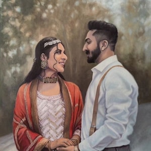 Custom painting from picture, custom painting on canvas, portrait on canvas, wedding gift, personalized painting, custom painting of pet.
