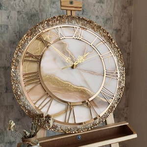 Wall clock resin, luxury wall clock, home decor wall clock, gift for her, anniversary gift, home decor gift, Birthday gift