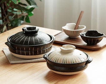 Cocotte Wangoyaki en Terre d'Iga avec style vintage traditionnel design d'artisan japonais