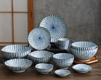 Vaisselle japonais en céramique à motifs style minimaliste japonaise authentique pour des repas exceptionnels !