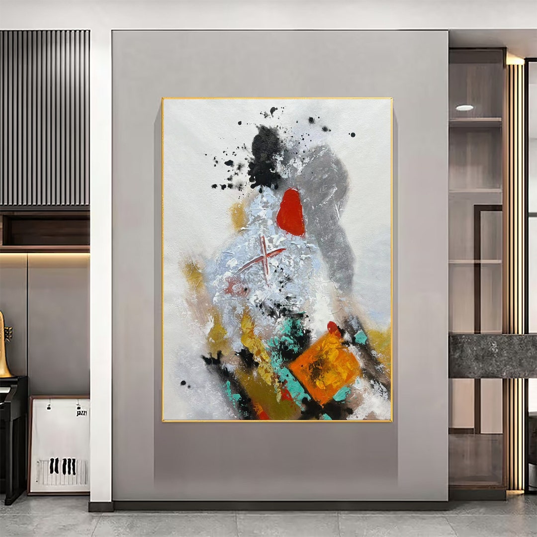 Hand Painted Abstract Canvas Oil Painting Original Colourful Etsy