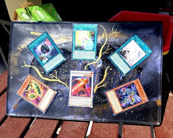 Custom Resin Trading Card Display | Yu-Gi-Oh Inspired Art | Personalized Card Holder | Handmade Resin Wall Decor | Gift for Card Collectors
