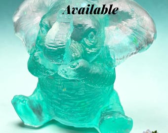 Speak No Evil Elephant Figurine – Handmade Resin Elephant – Positive Energy Decor – Custom Color Available – Gift Idea