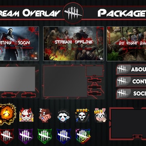 Superposición de Twitch DeadByDaylight, superposiciones de Twitch, gestos de Twitch, subinsignias de Twitch, paneles de Twitch, pantalla de Twitch, transición de Twitch, minimalista