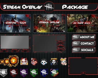 Twitch DeadByDaylight Overlay, Twitch Overlays, Twitch Emotes, Twitch Sub Badges, Twitch Panels, Twitch Screen, Twitch Transition, minimalist