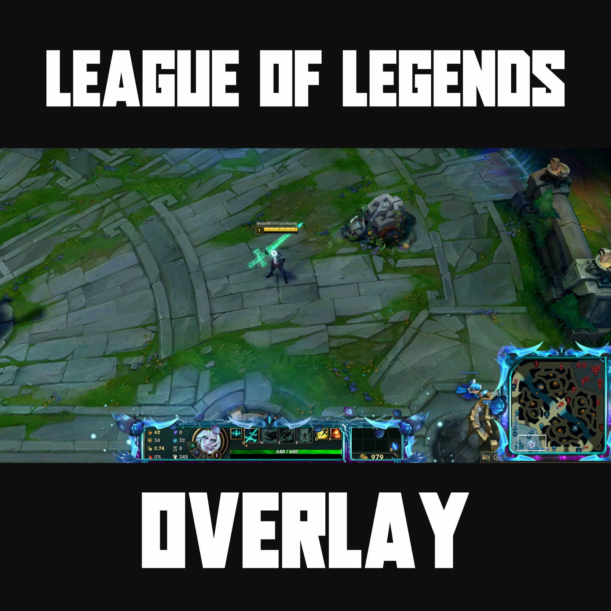 League of Legends game overlay | Blue | twitch league | stream assets | vtuber credits | twitch overlay | vtuber | vtuber overlay