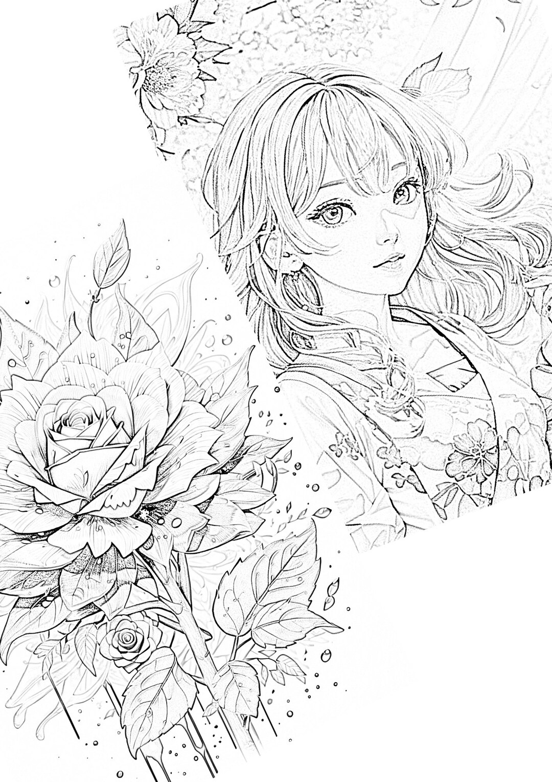 Printable Adult Women Coloring Page. Set of 2 Pages. Printable - Etsy