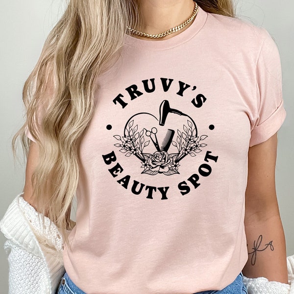 Truvy's Beauty Spot T-Shirt, Hairdresser Tee, Steel Magnolia's Shirt, Cosmetologist Tshirt, Funny Hair Stylist Shirt, Gift for Hairdresse