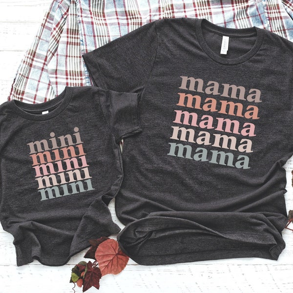 Mini T-shirt assorti maman, chemise fille maman, t-shirt nouvelle maman, chemise mère fille, maman et moi assortis, tenues mini maman, chemise nouveau-né