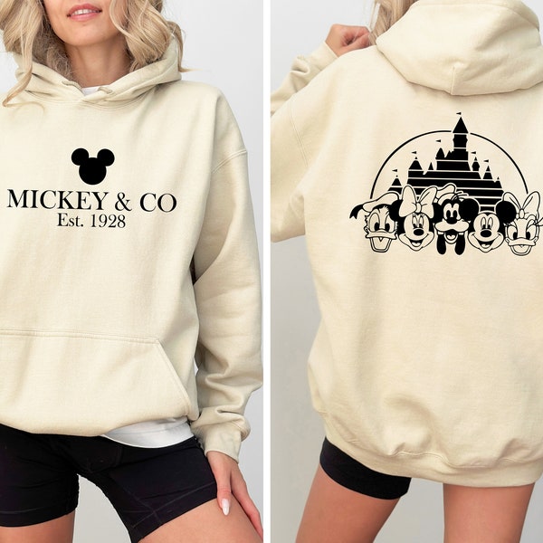 Mickey and Friends Hoodie, Disney Front Back Hoodie, Disneyland Hoodie, Mickey and Co. Hoodie, Disney Est. 1928 Hoodie, Mickey & Co Outfits