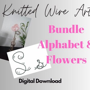 Wire Art Alphabet Flowers Wire Motifs Printable Templates Pattern Print Knitting Wire Crochet Knitting Wall Decoration Children's Room Tricotin